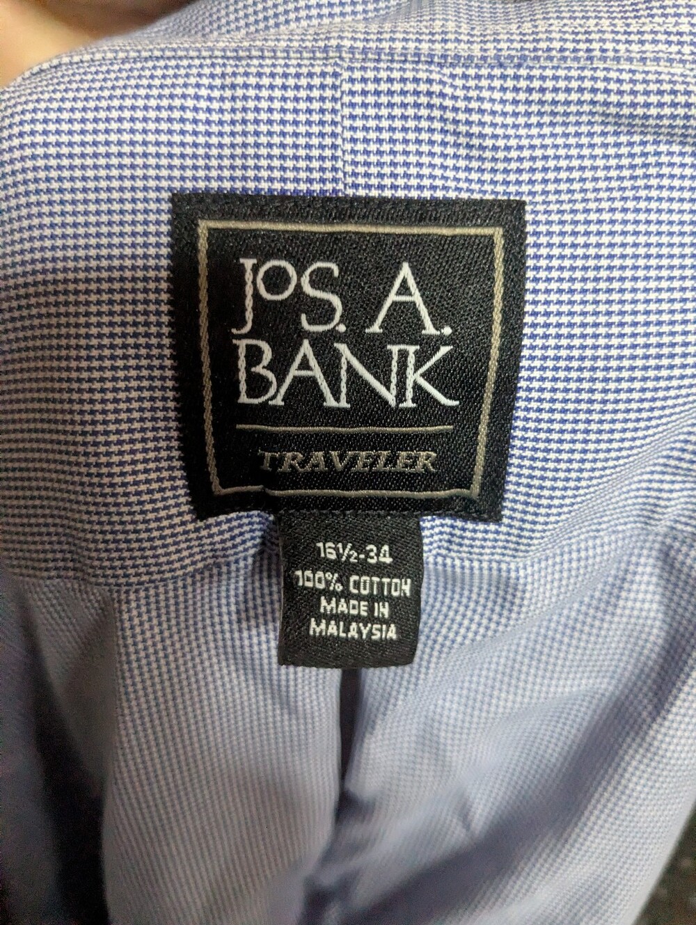 Jos A Bank Traver Large Button Down Long sleeve Shirt Blue Check Multicolor - Picture 4 of 5